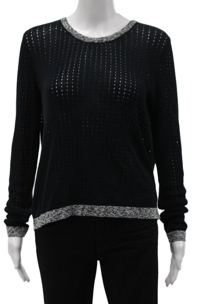 Rag & Bone Women Pullover Black Crew Neck Long Sleeve Cotton Size XS