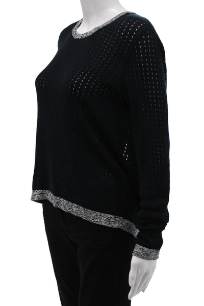 Rag & Bone Women Pullover Black Crew Neck Long Sleeve Cotton Size XS