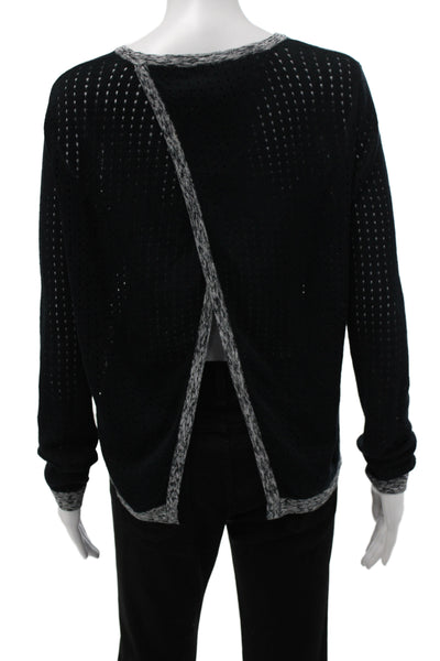 Rag & Bone Women Pullover Black Crew Neck Long Sleeve Cotton Size XS