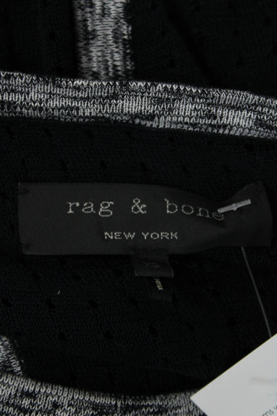 Rag & Bone Women Pullover Black Crew Neck Long Sleeve Cotton Size XS