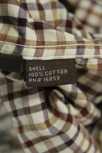 J. Mclaughlin Mens Button Down Long Sleeve Collared Check Cotton Shirt Size M