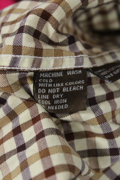 J. Mclaughlin Mens Button Down Long Sleeve Collared Check Cotton Shirt Size M