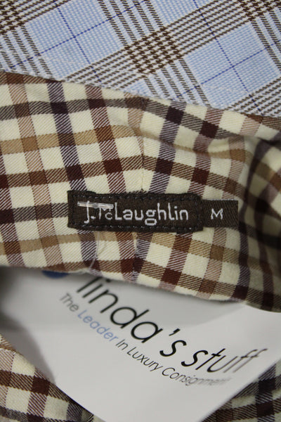 J. Mclaughlin Mens Button Down Long Sleeve Collared Check Cotton Shirt Size M