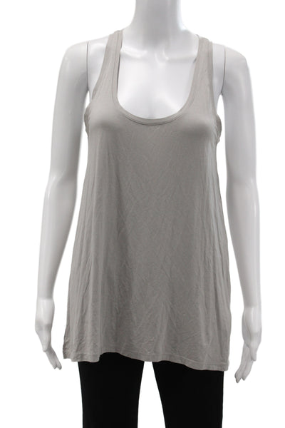 Vince Womens Basic Scoop Neck Tank Gray Micro Modal Sleeveless Size M