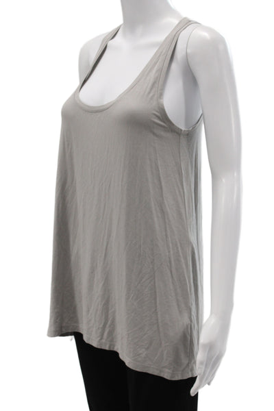 Vince Womens Basic Scoop Neck Tank Gray Micro Modal Sleeveless Size M