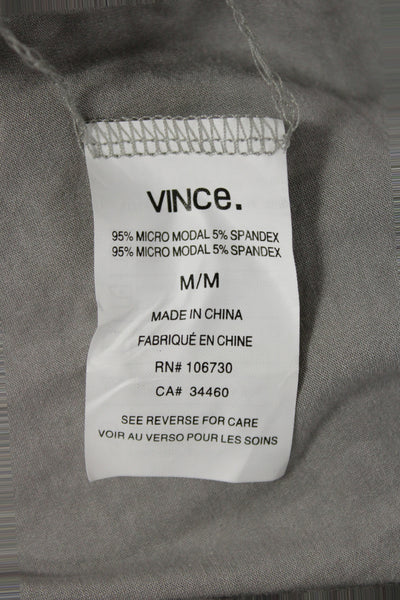 Vince Womens Basic Scoop Neck Tank Gray Micro Modal Sleeveless Size M