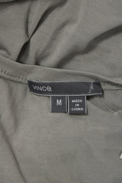 Vince Womens Basic Scoop Neck Tank Gray Micro Modal Sleeveless Size M