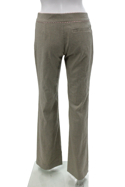 Rebecca Taylor Womens Dress Pants Beige Check Polyester Button 32in Size 0