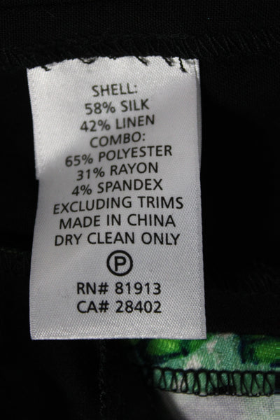 Tracy Reese Womens Ankle Silk Floral Pants Green Size 2
