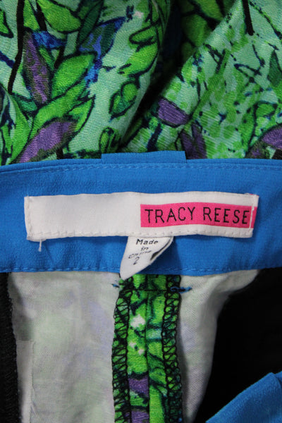 Tracy Reese Womens Ankle Silk Floral Pants Green Size 2