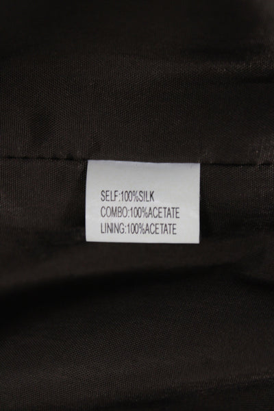Kay Unger Women Sheath Silk Sweetheart Sleeveless Brown Dress Size 12