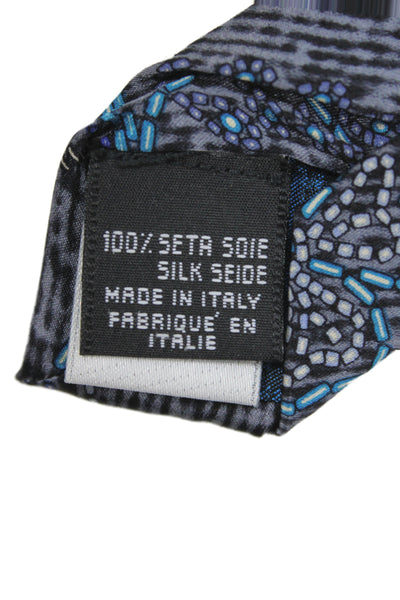 Roberto Cavalli Mens Silk Floral Print Wide Necktie Multi Colored