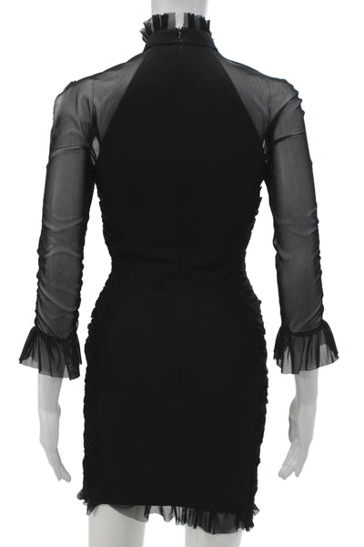 Nicholas Womens Bodycon Dress Black High Neck Long Sleeve Size 2