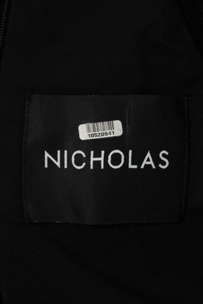 Nicholas Womens Bodycon Dress Black High Neck Long Sleeve Size 2