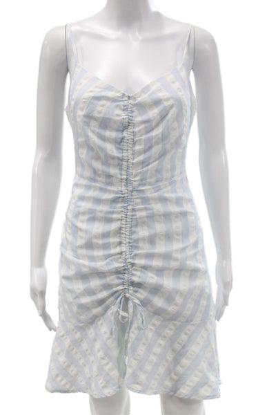 Cupcakes And Cashmere Women Blue Striped Sweetheart Sundress Mini Size 0