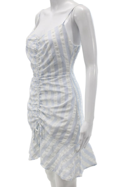Cupcakes And Cashmere Women Blue Striped Sweetheart Sundress Mini Size 0