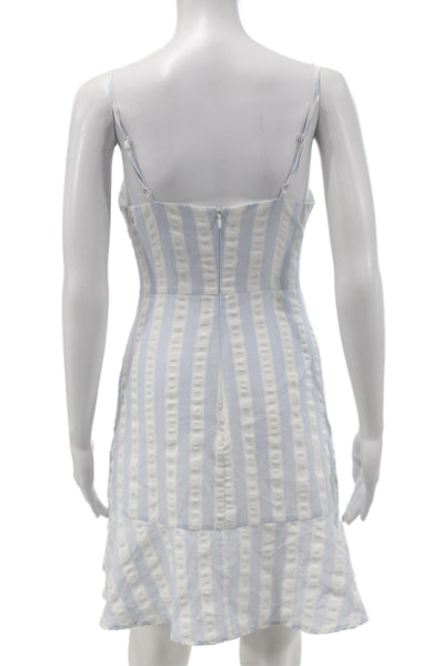 Cupcakes And Cashmere Women Blue Striped Sweetheart Sundress Mini Size 0