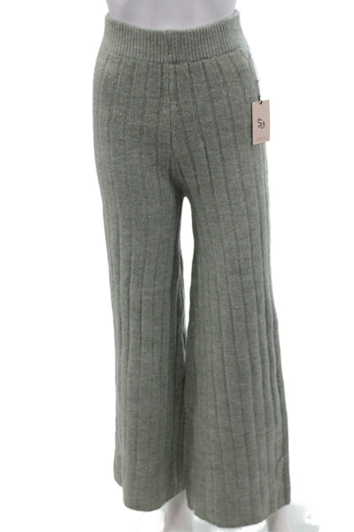 Sincerely Jules Women Wide Leg Pants Green Acrylic Size XS