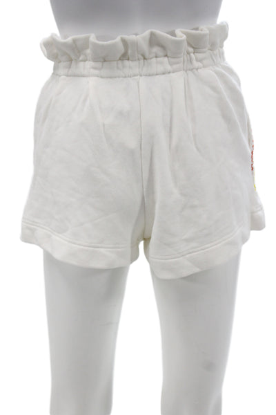 Something Navy Womens Paperbag Cotton White Button Shorts Size 2XS
