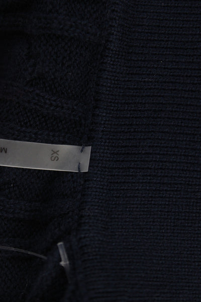 Margaret OLeary Women Cardigan Blue Collared Long Sleeve Cotton Size XS
