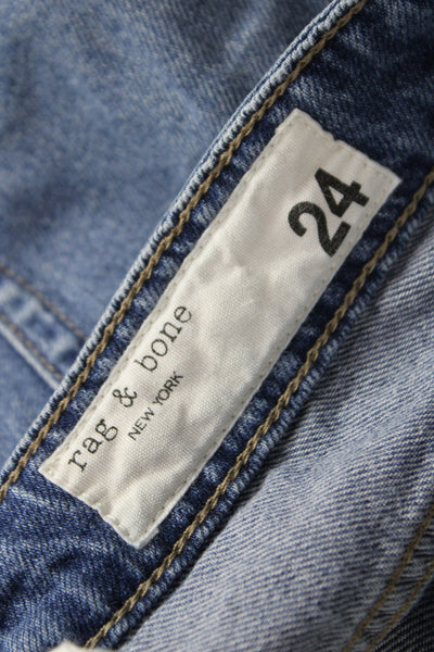 Rag & Bone Women Blue Straight Jeans Mid Rise Inseam 26 Size 24