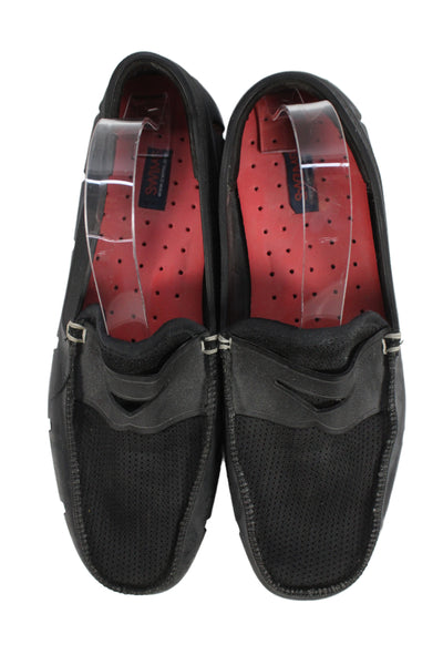 Swims Mens Slip On Rubber Trim Knit Beach Loafers Black Size 9