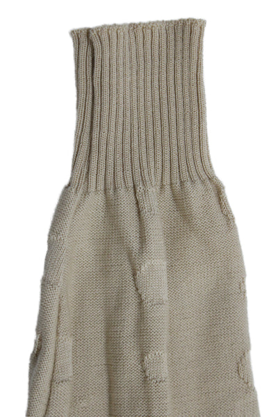 Valentino Garavani Women Knit Polka Dot Pullover Beige Size 42