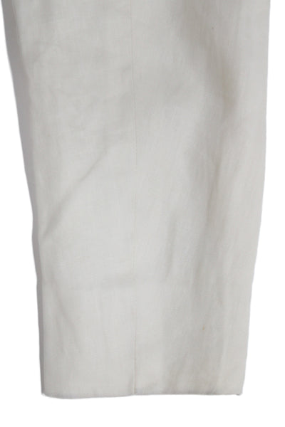 Hermes Womens Basic Jacket Ivory Linen Button Long Sleeve Nautical Size 38