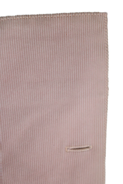 Chanel Women Leather Pink Pea Coat Button Long Sleeve Size 36