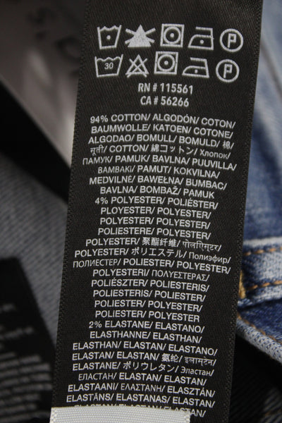 7 For All Mankind Women Cropped Blue Jeans Mid Rise Inseam 25 Size 30