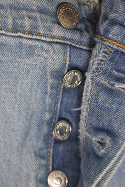 Levis Women Straight Jeans Blue High Rise 26 Inseam Size 33