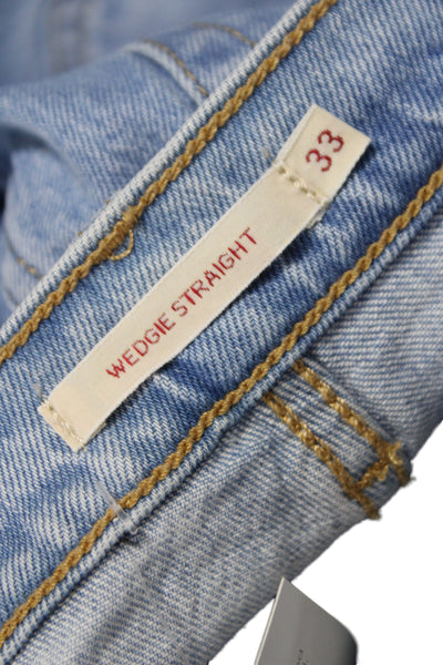 Levis Women Straight Jeans Blue High Rise 26 Inseam Size 33