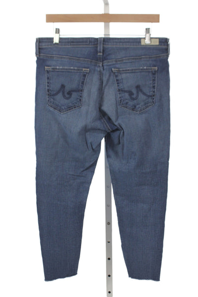 AG Adriano Goldschmied Women Ankle Jeans Blue Mid Rise 25 Inseam Size 32