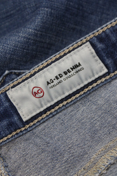 AG Adriano Goldschmied Women Ankle Jeans Blue Mid Rise 25 Inseam Size 32