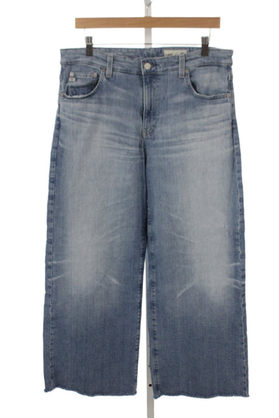 AG Adriano Goldschmied Women Wide Leg Jeans Blue High Rise Size 31