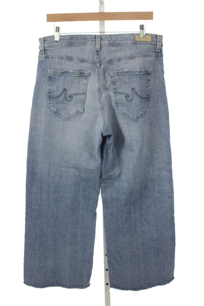 AG Adriano Goldschmied Women Wide Leg Jeans Blue High Rise Size 31