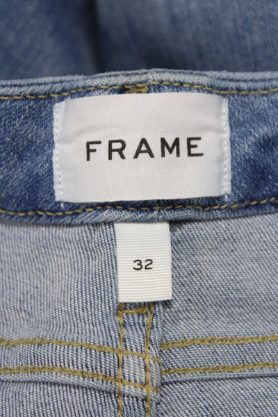 Frame Mens Bootcut Jeans Blue Mid Rise Cotton Blend Size 32