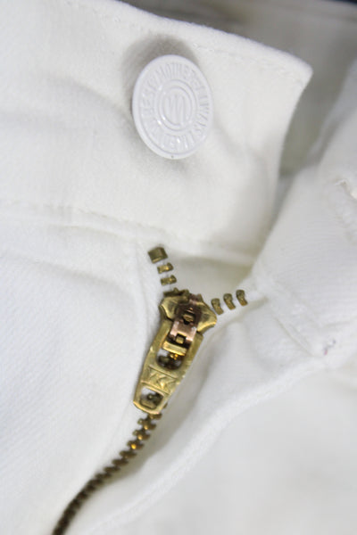 Mother Women Flared Jeans White Mid Rise Button Fly 30 Inseam Size 31