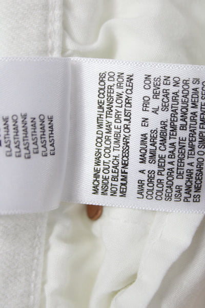 Mother Women Flared Jeans White Mid Rise Button Fly 30 Inseam Size 31