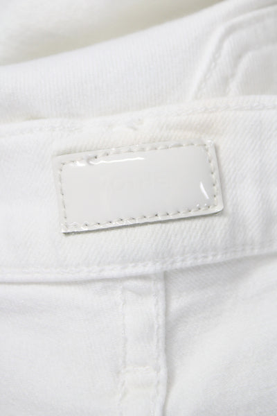 Mother Women Flared Jeans White Mid Rise Button Fly 30 Inseam Size 31