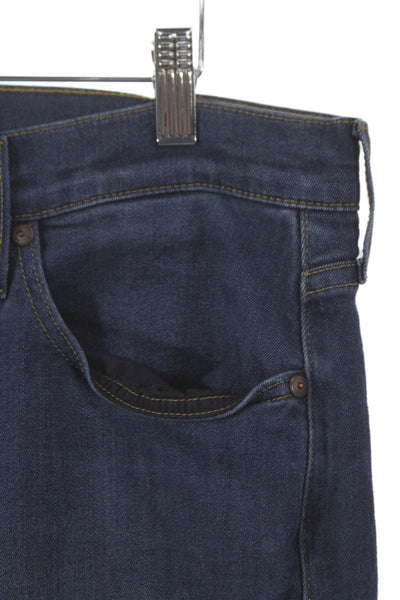 Paige Mens Straight Blue Jeans Button Mid Rise Cotton Blend Size 32
