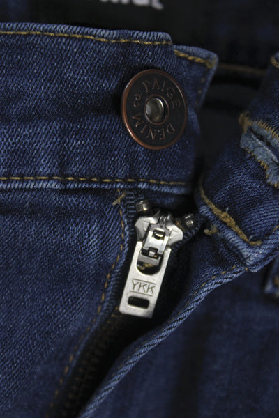 Paige Mens Straight Blue Jeans Button Mid Rise Cotton Blend Size 32