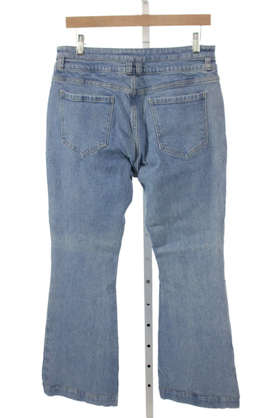 Frame Womens Flared Jeans Blue Mid Rise Cotton Blend Button Fly Size 32