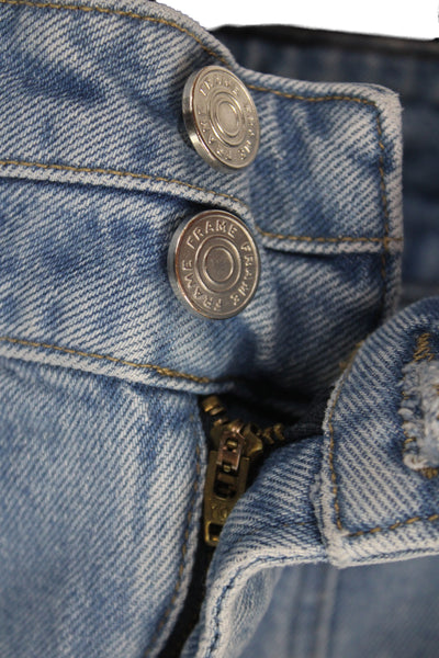 Frame Womens Flared Jeans Blue Mid Rise Cotton Blend Button Fly Size 32