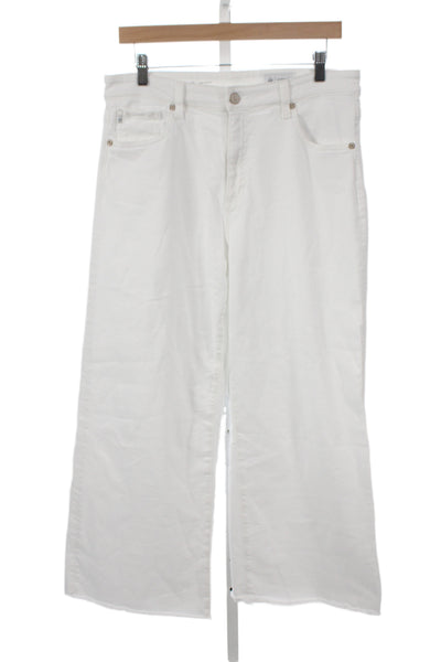 AG Adriano Goldschmied Womens Wide Leg High Rise White Jeans Size 32