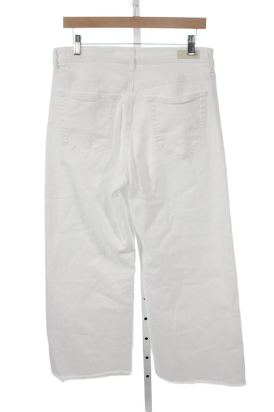 AG Adriano Goldschmied Womens Wide Leg High Rise White Jeans Size 32