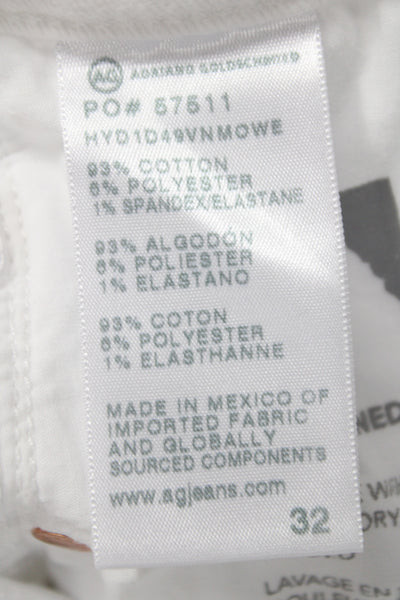 AG Adriano Goldschmied Womens Wide Leg High Rise White Jeans Size 32