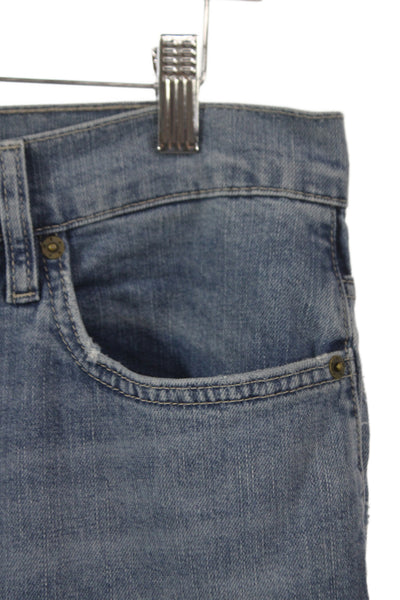 Frame Women Blue High Rise Straight Jeans Cotton Blend 30 Inseam Size 31