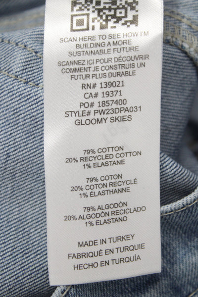 Frame Women Blue High Rise Straight Jeans Cotton Blend 30 Inseam Size 31