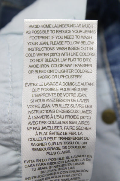 Frame Women Blue High Rise Straight Jeans Cotton Blend 30 Inseam Size 31